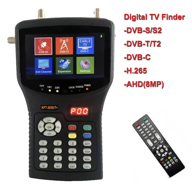 Satellite Finder Meter DVBS/S2/T/T2/C AHD 4.3" KPT-265S/T+