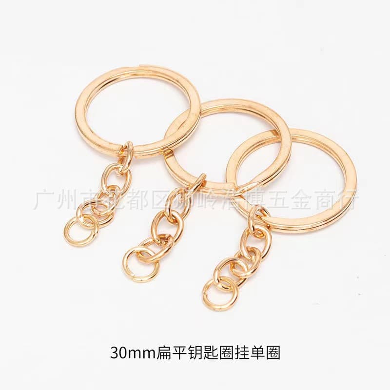 Color-Plated Metal Chains Key Rings, Hardware Keychains, DIY Creative Hanging Buckle Accessories, Ready Stock Wholesale