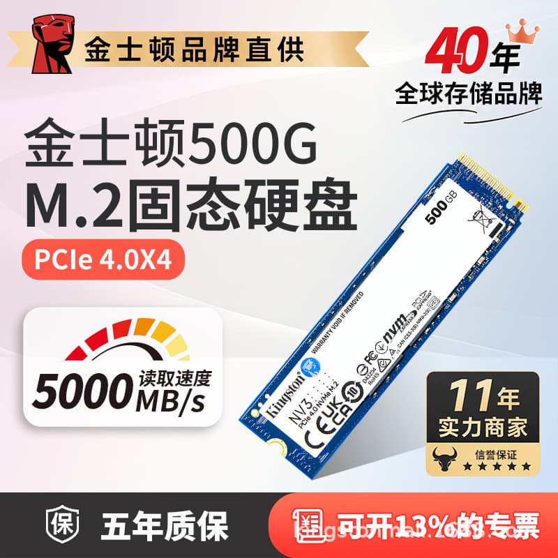 Kingston NV3 500G Solid State Drive Desktop Computer DIY Notebook SSD PCIe 4.0