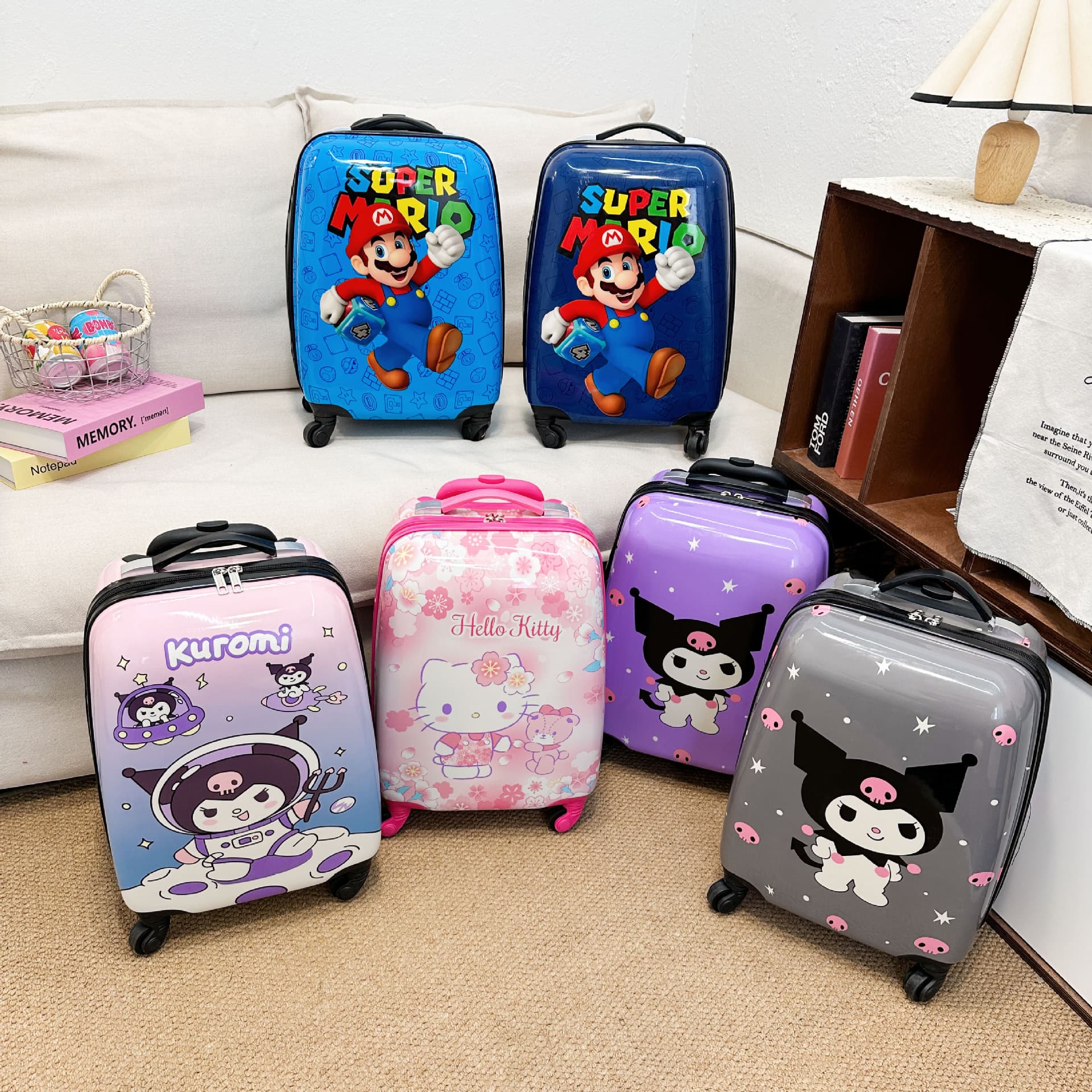 Children's Trolley Case Cute Cartoon Suitcase Kuromi Cute Cartoon Case Boys and Girls Suitcase Double Sided Picture