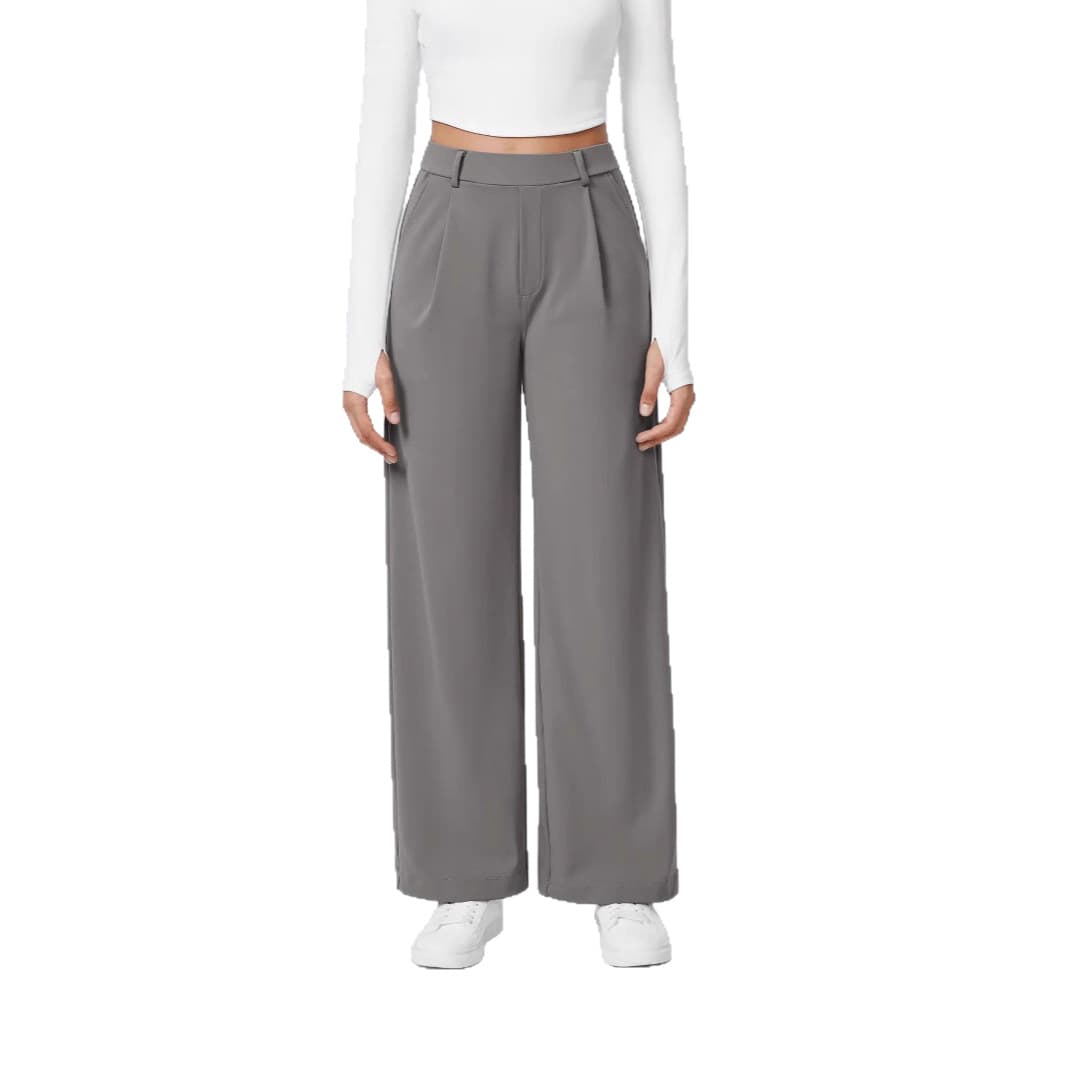 Amazon 2025 Fall New Women's Casual Solid Color Pocket Loose-Fit Blazer Pants, Versatile for Cross-Border US/EU Market