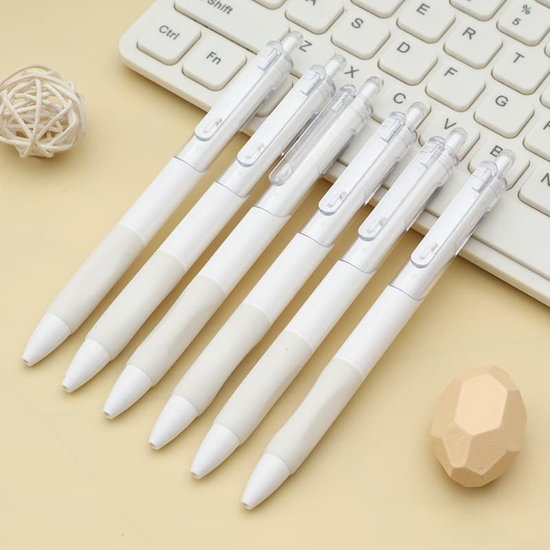 ST head small white pen push pen simple neutral brush question pen jumping pen carbon water pen wholesale 0.5mm black