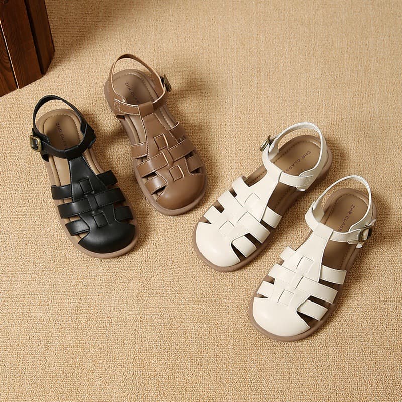 ZHR Zeze 2025 Summer New Soft Flat Breathable Roman Sandals
