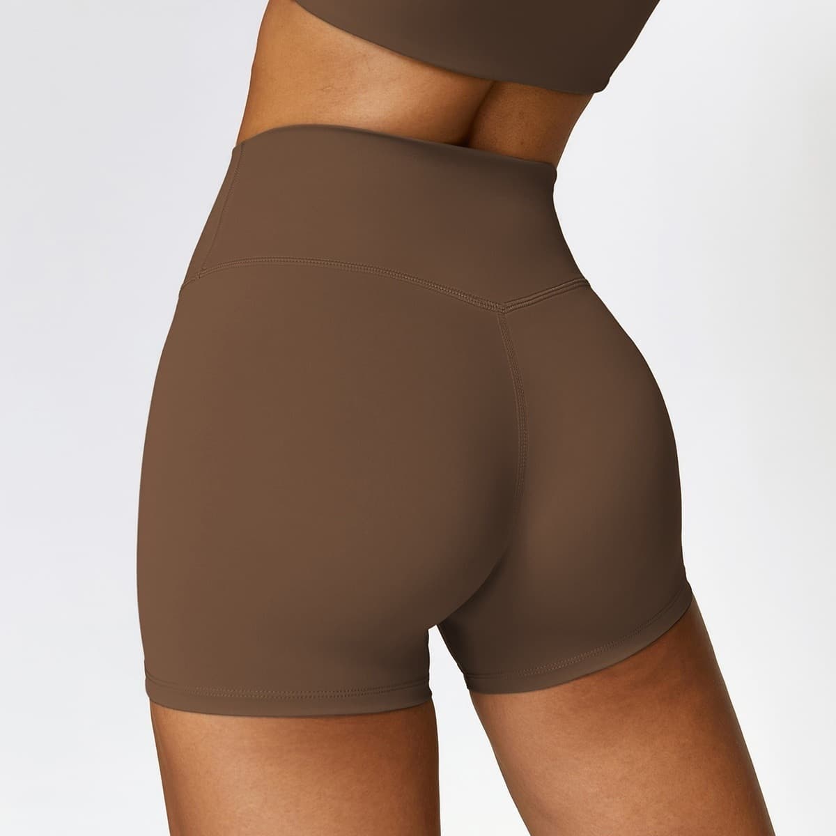 European and American Naked-Feel Tight Yoga Shorts, Unisex High-Waist Tummy Control Fitness Stretchy Butt-Lifting Women's Shorts