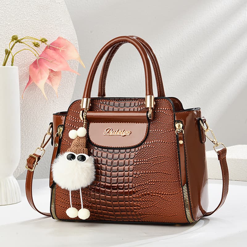 New Crocodile Texture Handbag for Women, High-Quality Versatile Small Square Bag, Shoulder and Crossbody Bag for Ladies