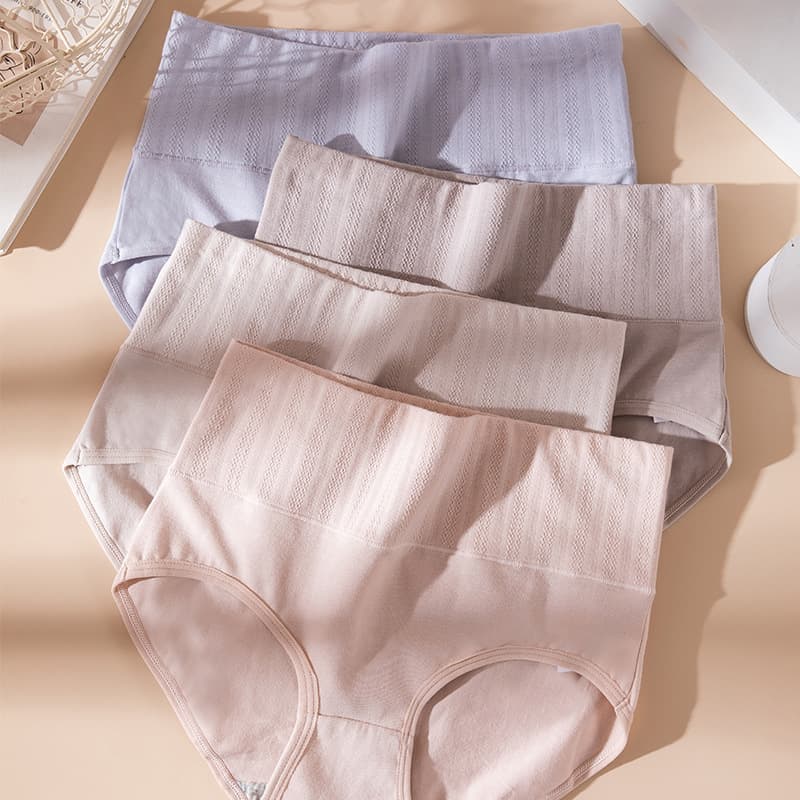 Plus Size Women's Underwear 150 lbs, Four Seasons, Cotton, Antibacterial, High-Waist, Tummy Control Briefs, Plus Size