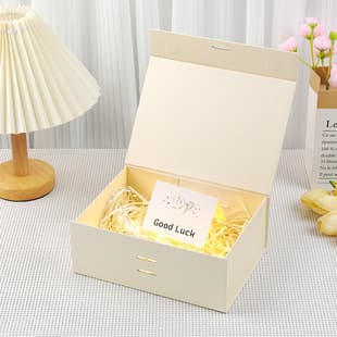 Cross-border stock magnetic flap folding gift box with ribbon bow, solid color gift packaging box