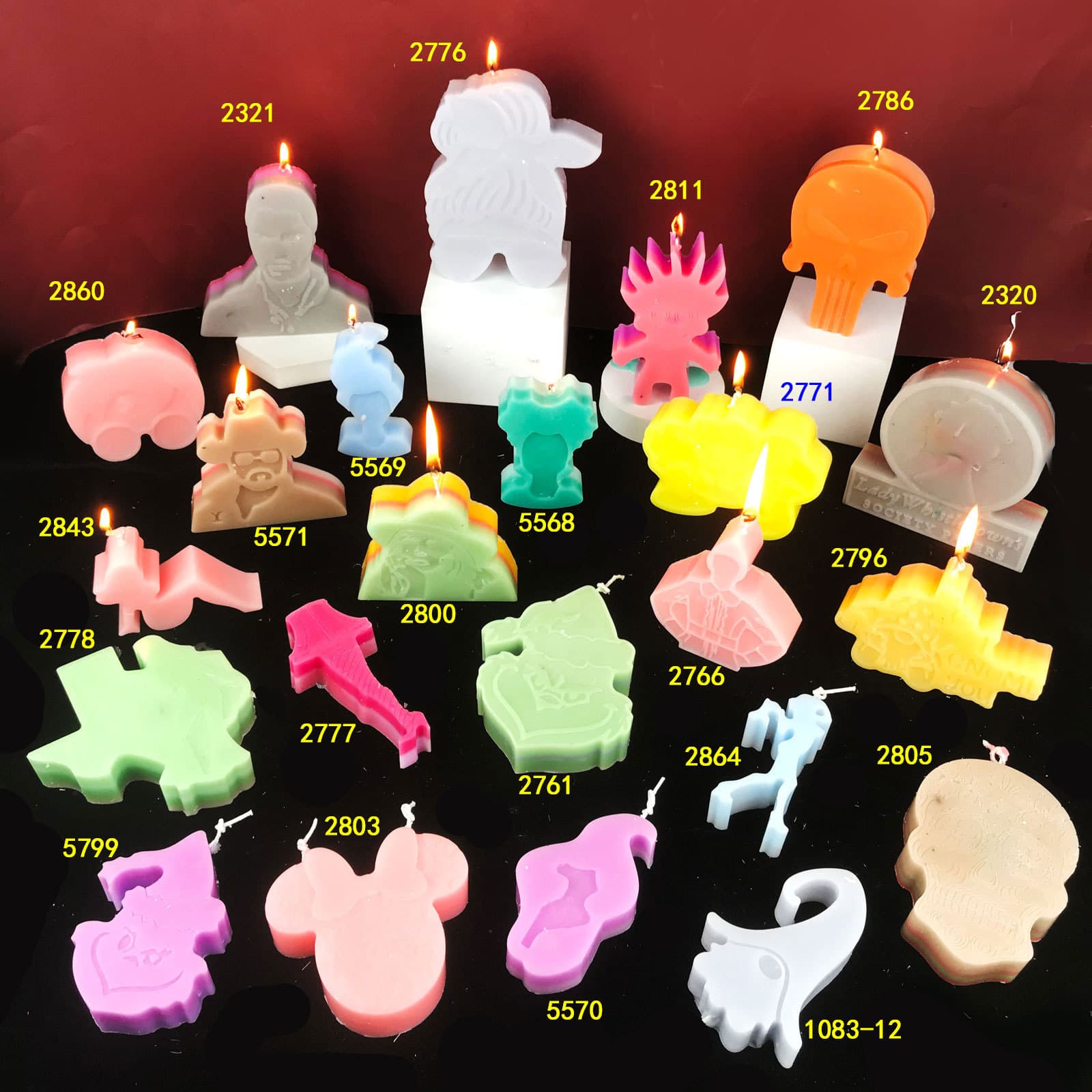 155 DIY Character Candle Molds Car Aroma Mold Head Skull Scented Candle Gypsum Silicone Mold