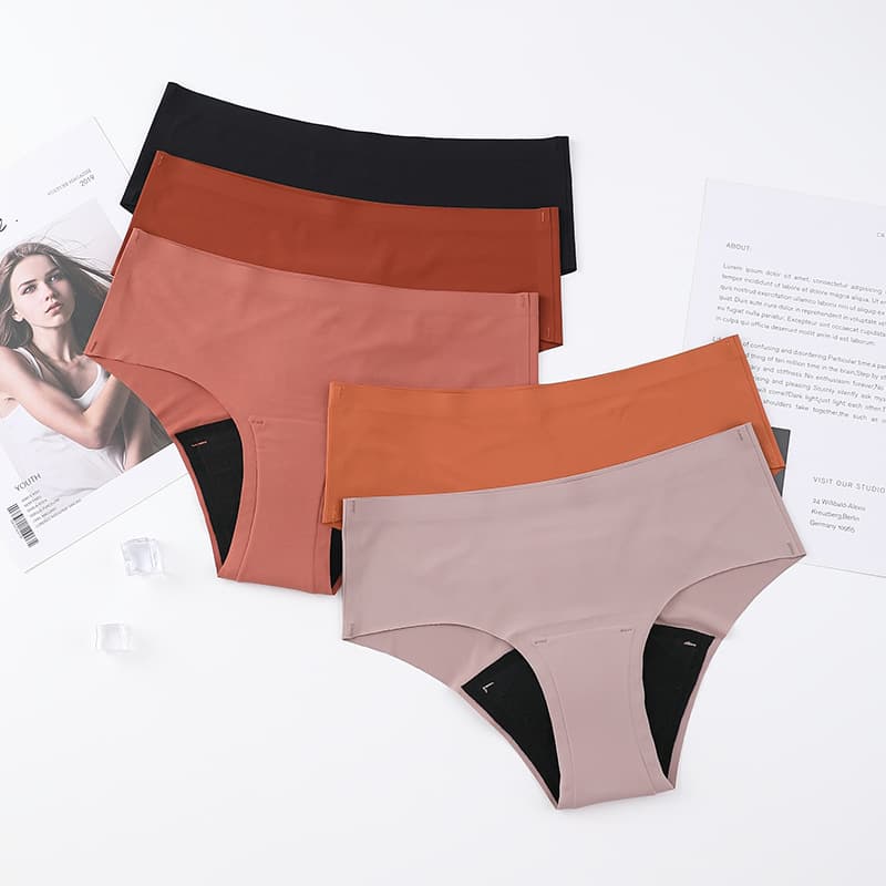 Cross-border Four-layer Thickened Menstrual Panties for Women, Breathable, Strong Absorption, Ice Silk, Seamless, Leak-proof, Pad-free Period Panties