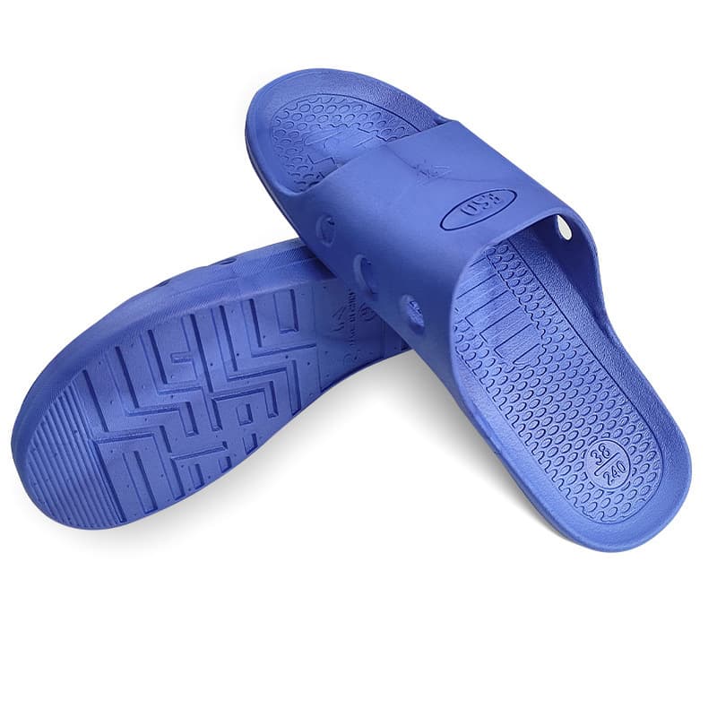 SPU Anti-Static Slippers Work Shoes Cleanroom Cross-Strap Dust-Free Shoes Workshop Work Six-Hole Shoes ESD Shoes PVC Slippers