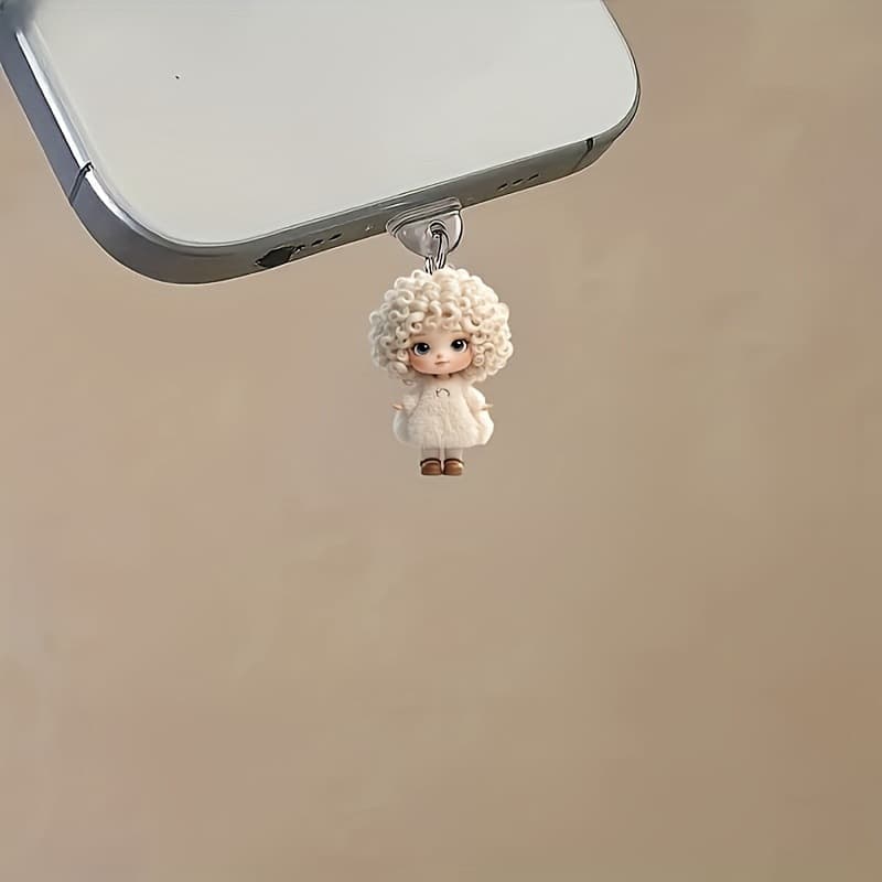 Amazon New Charming Acrylic Flat Little Girl Phone Dust Plug