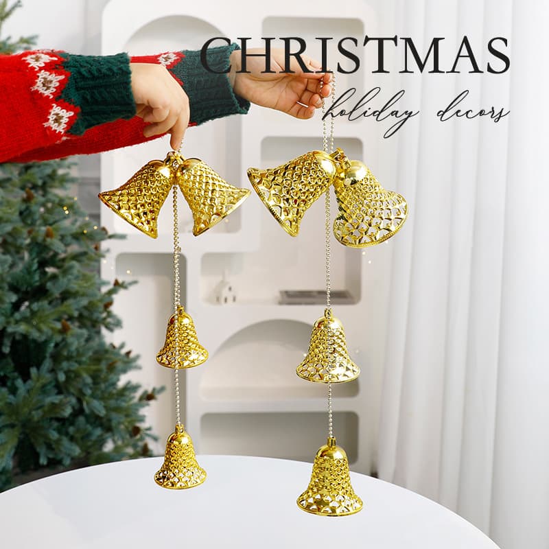 Christmas bell small pendant diy Christmas scene layout door hanging Christmas tree decoration bell pendant in stock