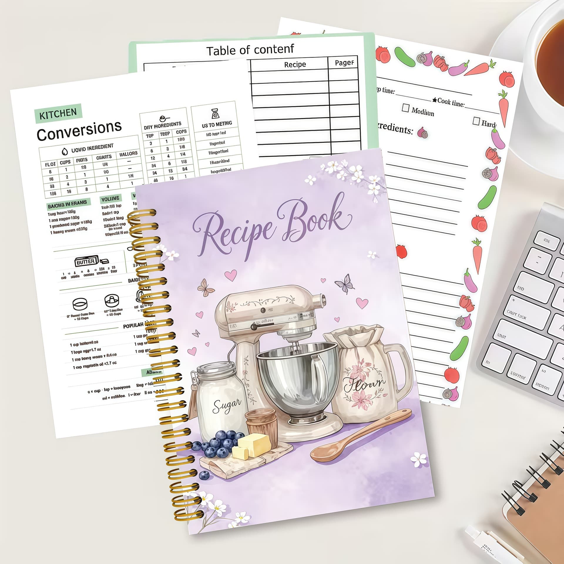 Planwith Cross-border New Product A5 Cooking Recipe Notebook Coil Notebook hsk book