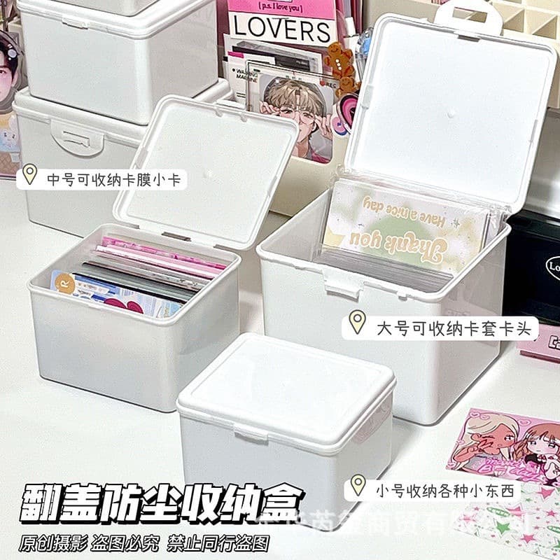 Pure white flip-top storage box, My Little Pony/Gooka film storage and organization box, multi-functional dustproof box