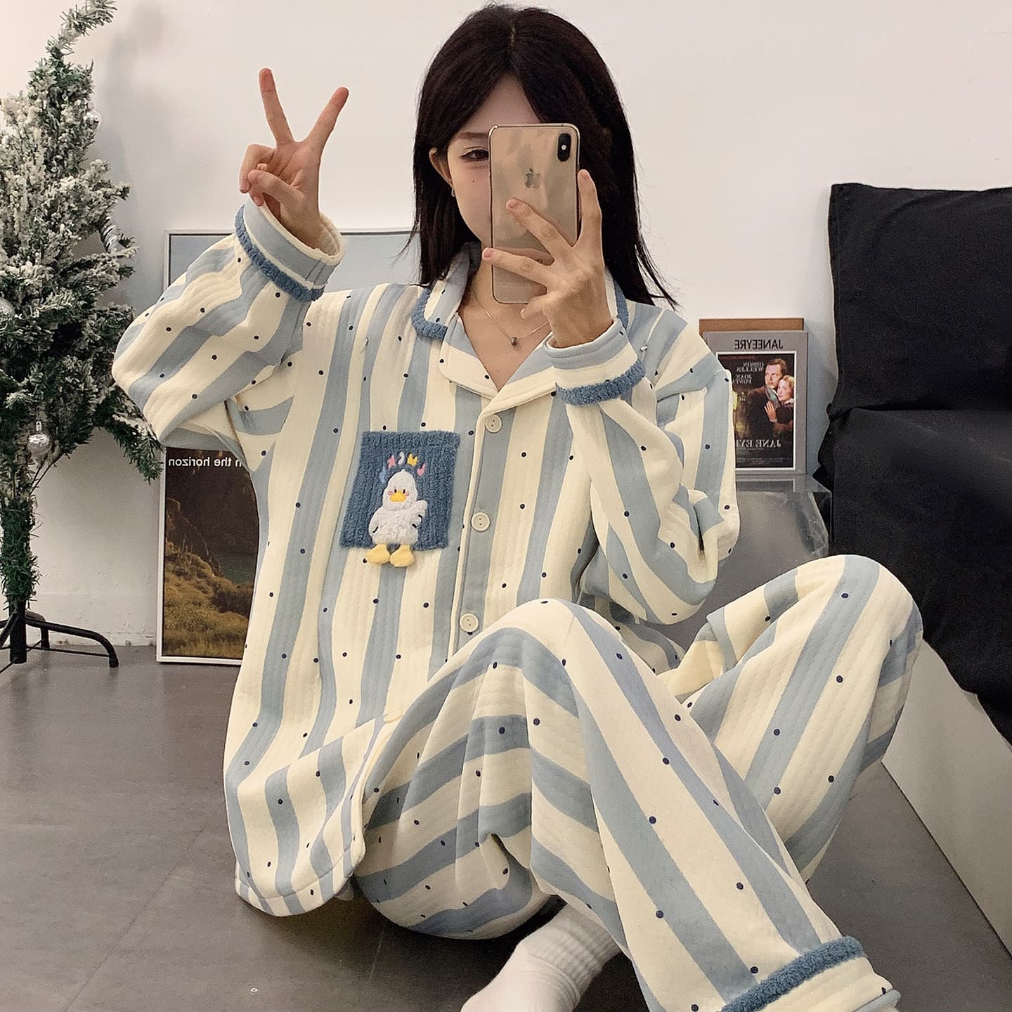 Autumn and Winter Cardigan Maternity Layered Postpartum Hospital Discharge Clothing Pure Cotton Kimono Air Cotton Maternity Nursing Pajamas