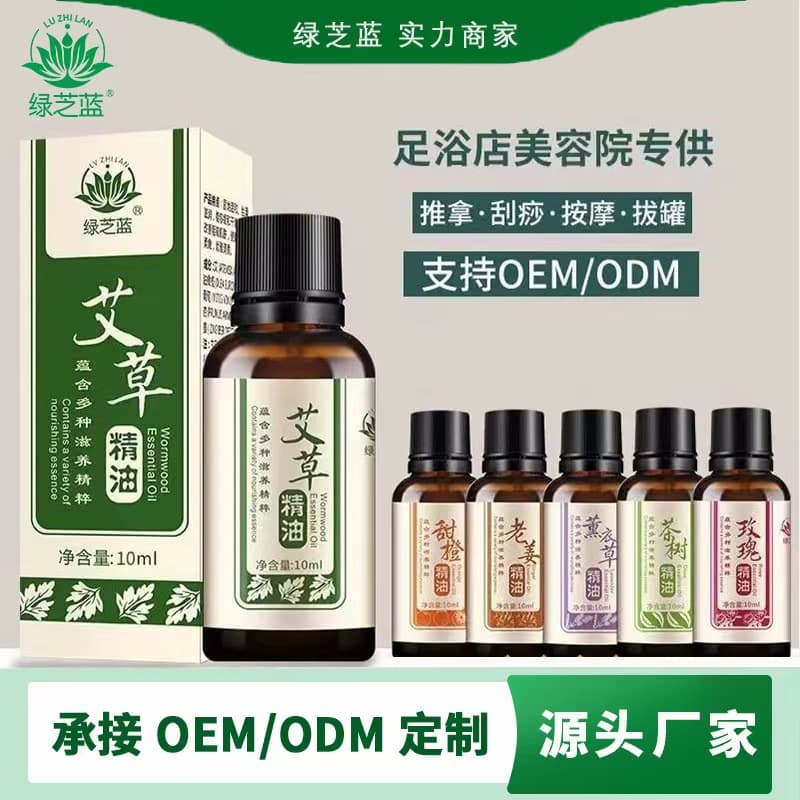 Authentic Mugwort Essential Oil for Gua Sha Body Massage, Cupping, Moxibustion, Meridian Oil, Foot Care, and Skin Moisturizing