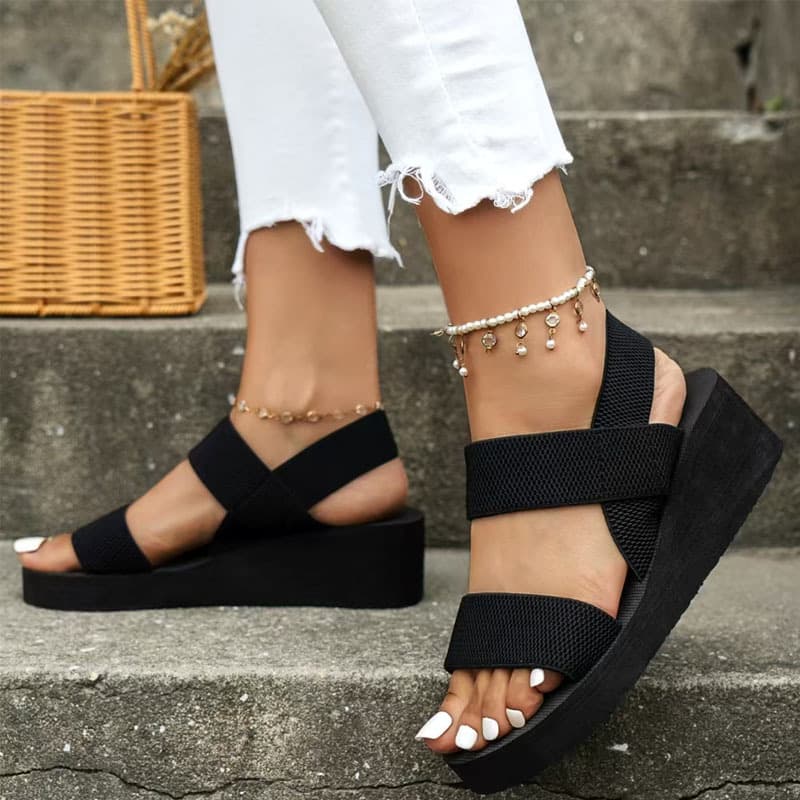 Lightweight Versatile Women's EVA Sandals Summer Trendy Wear-Resistant Slippers Cotton Upgraded Version Round Head Elastic Buckle