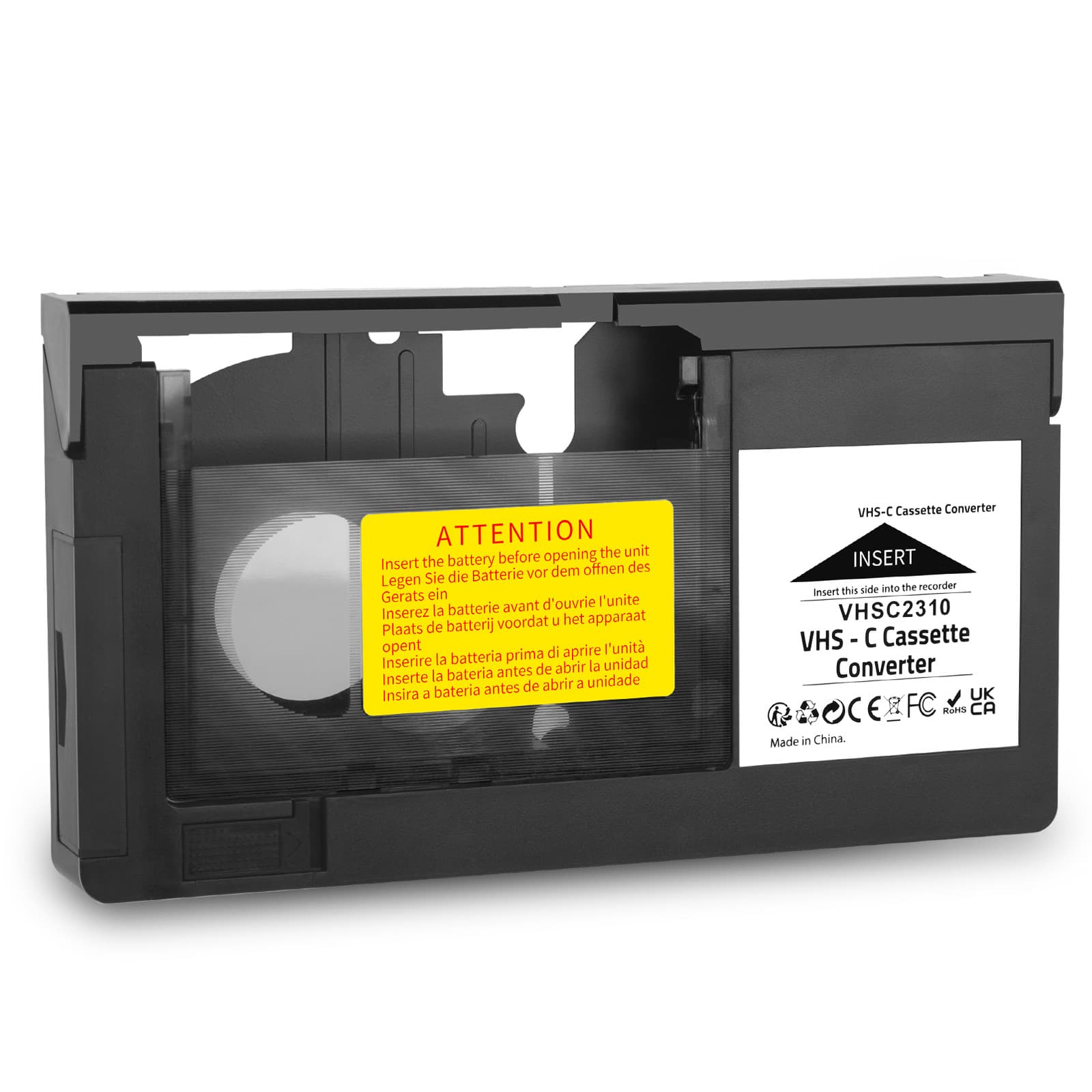 VHS to VHSC Half-Inch Video Tape Conversion Box Adapter (Not Compatible with MiniDV/Hi8)