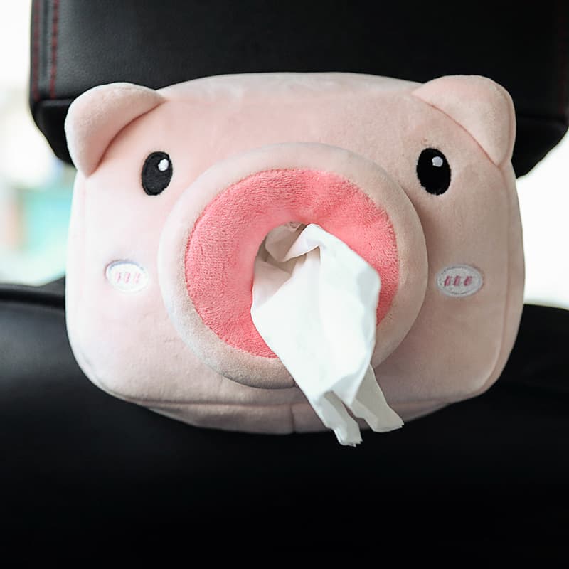 Cartoon Car Tissue Box Creative Cute Car Seat Back Sunshade Board Armrest Box Multi-functional Tissue
