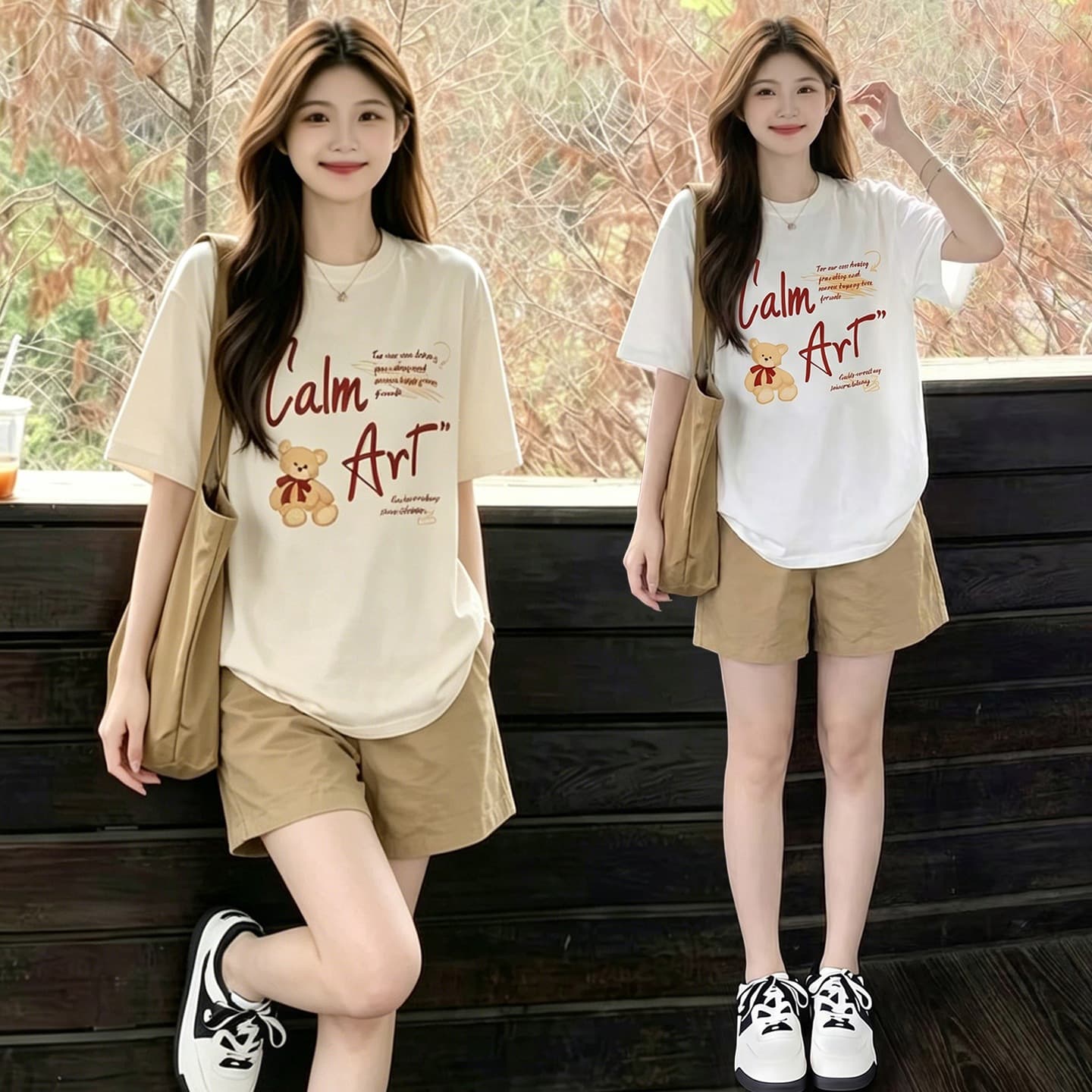 High-Waisted Belly-Supporting Shorts Maternity Set for Summer, Thin and Loose-Fitting, Slimming Mid-Length T-Shirt, Plus-Size Women's Clothing