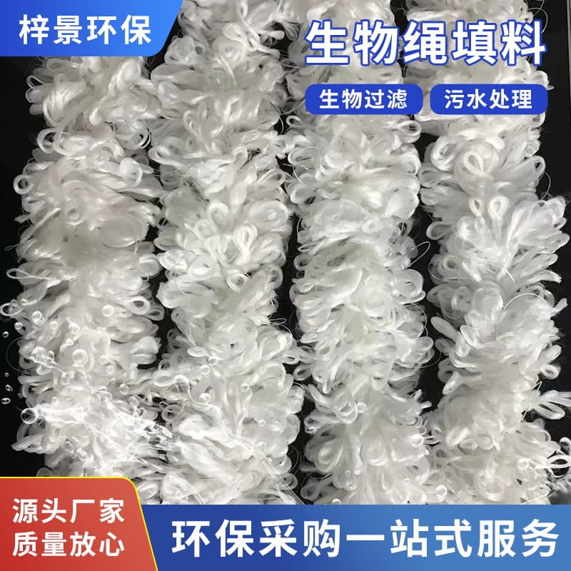 Braided biological rope fillers, efficient microbial carriers, fluidized bed reactor wastewater treatment, fast biofilm formation.