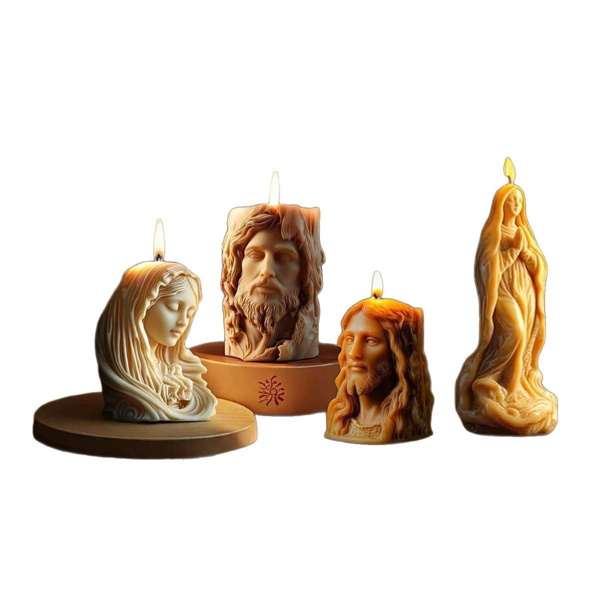 Cross-border DIY 3D Religious Statue Series Portrait Carving Scented Candle Gypsum Decorative Ornament Making Silicone