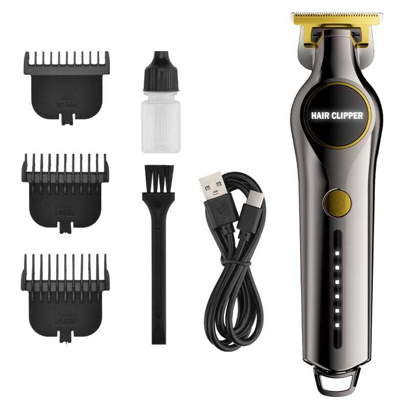 High-power electric clippers, rechargeable, for barbershops, including those for bald heads, carving knives, and pomade scissors.