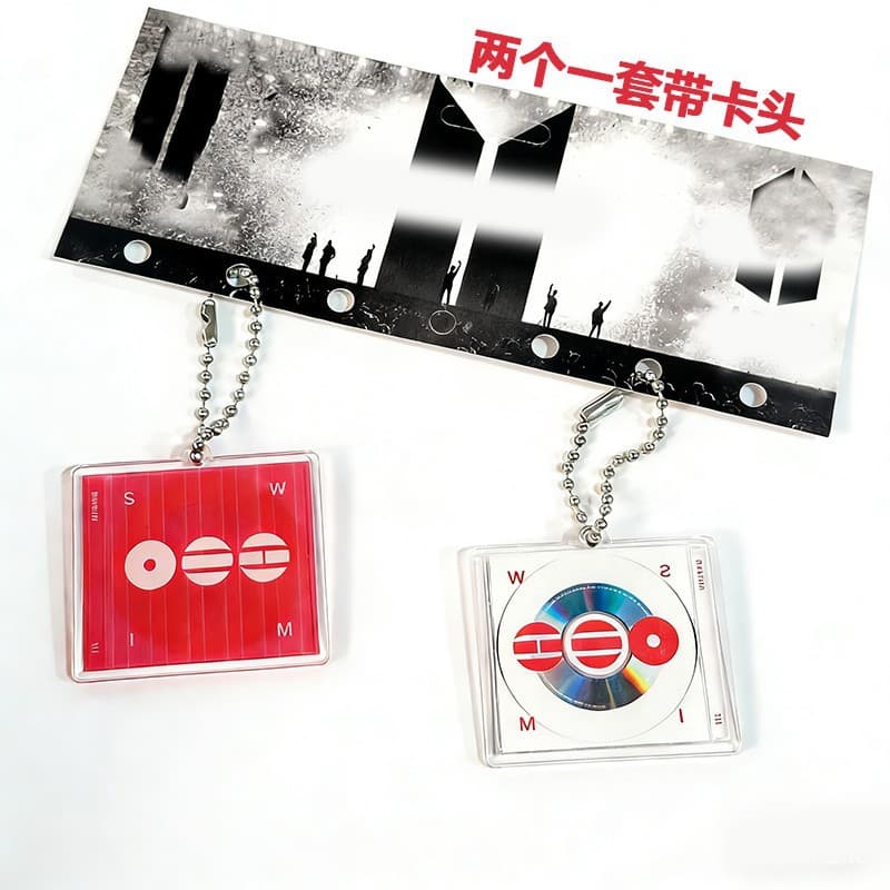 BTS 'ARIRANG' Album Keychain JK V Vinyl Record Acrylic Pendant