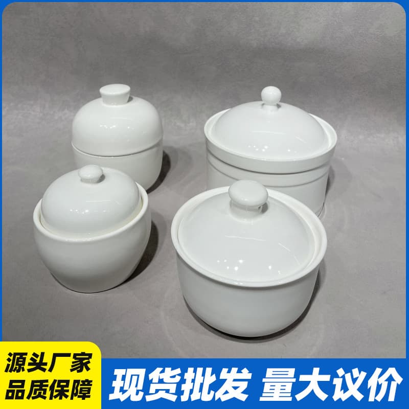 Premium Restaurant Ceramic Stew Pot, Home Use Postpartum Stew Pot, Bird's Nest Double Boiler, Egg Steamer, Soup Pot with Lid, Individual Serving Stew Pot