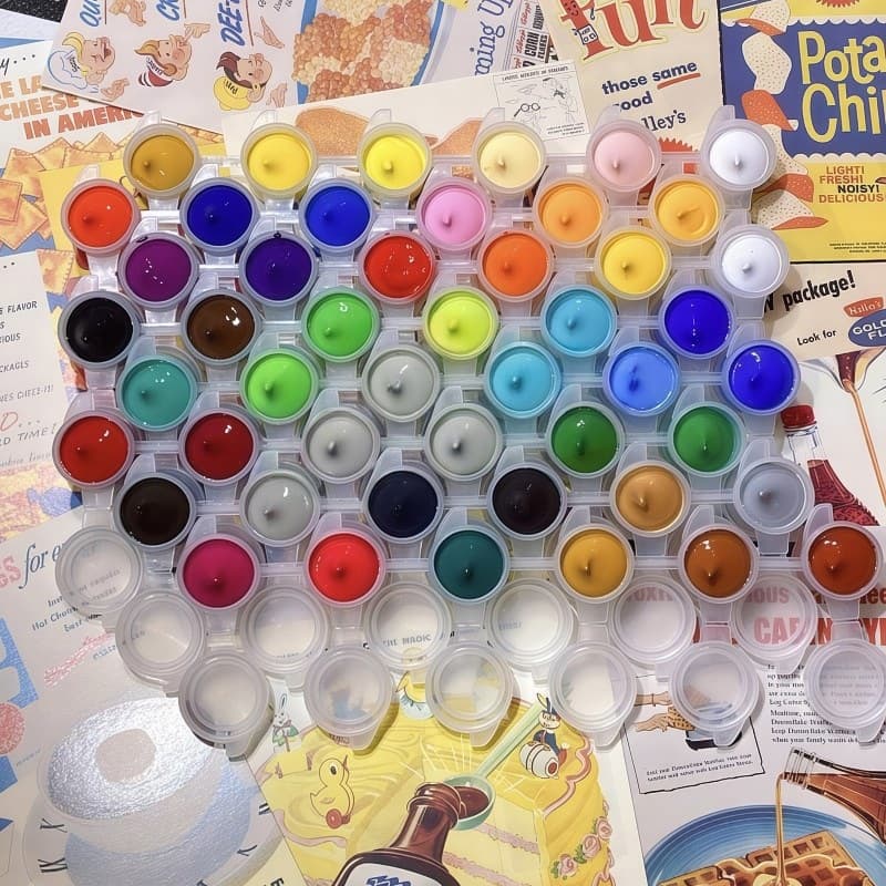 Basic 48-color acrylic paint small box gypsum ice cream color painting DIY painted gypsum doll palm painting