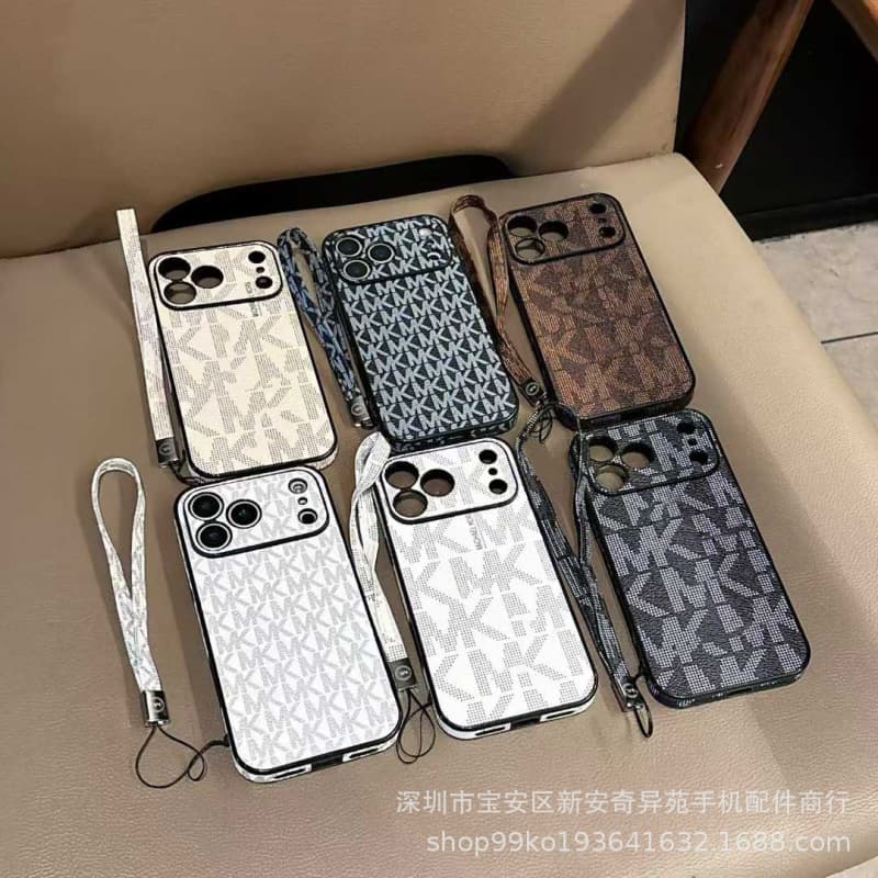 New Trendy Brand Lanyard Protective Case Compatible with iPhone 17 Pro Max Full Coverage Side Sticker Letter Apple 17 Phone Case
