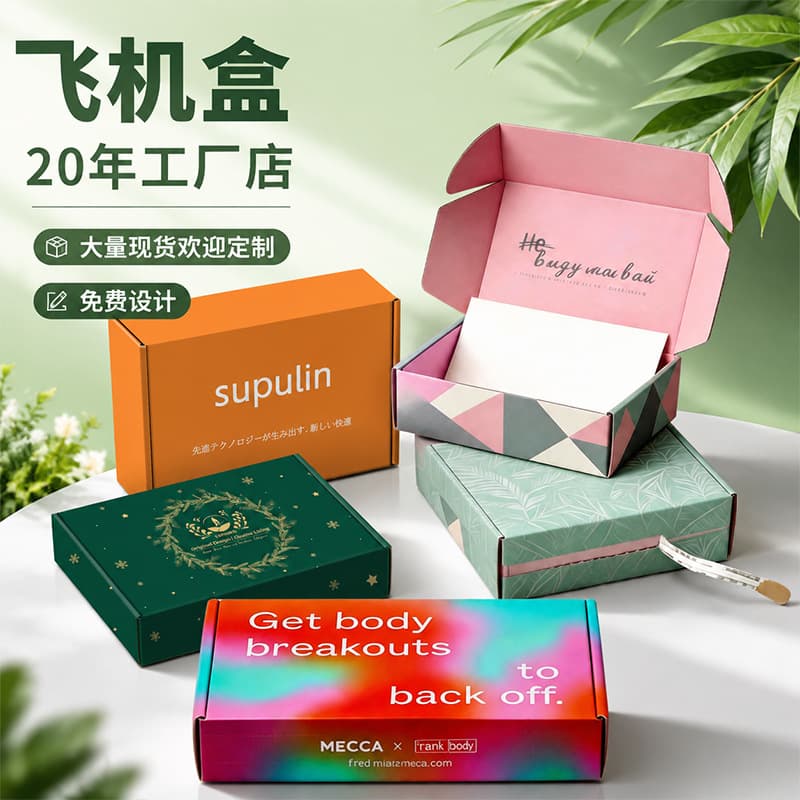 Colorful airplane box packaging, shipping box, carton for clothing and underwear, double-sided printing, extra sturdy custom packaging box