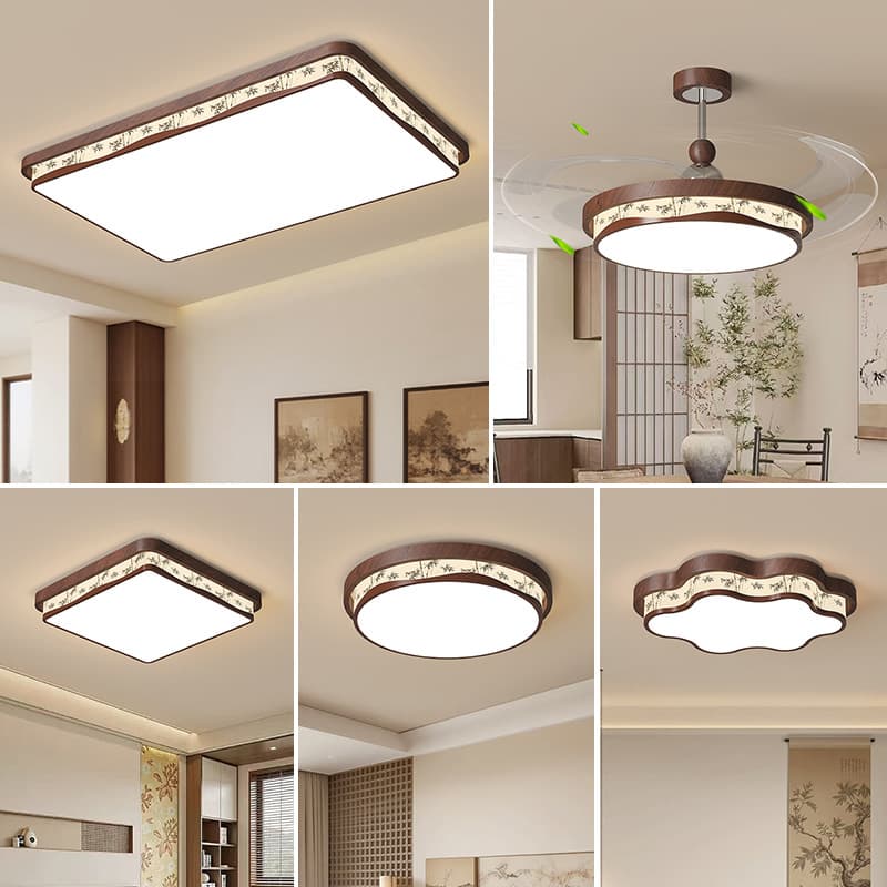 Song Dynasty Aesthetic Mid-Century Warm Creative Living Room Main LED Ceiling Light for Bedroom Study Whole House Lighting