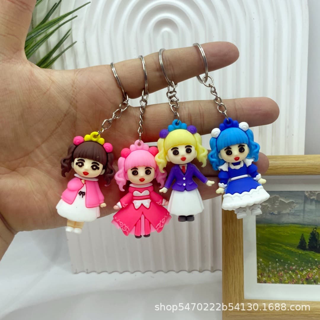 Cartoon Barbie Doll Keychain High-Appearance Bag Charm Clog Shoe Car Keychain Accessory Gift Wholesale