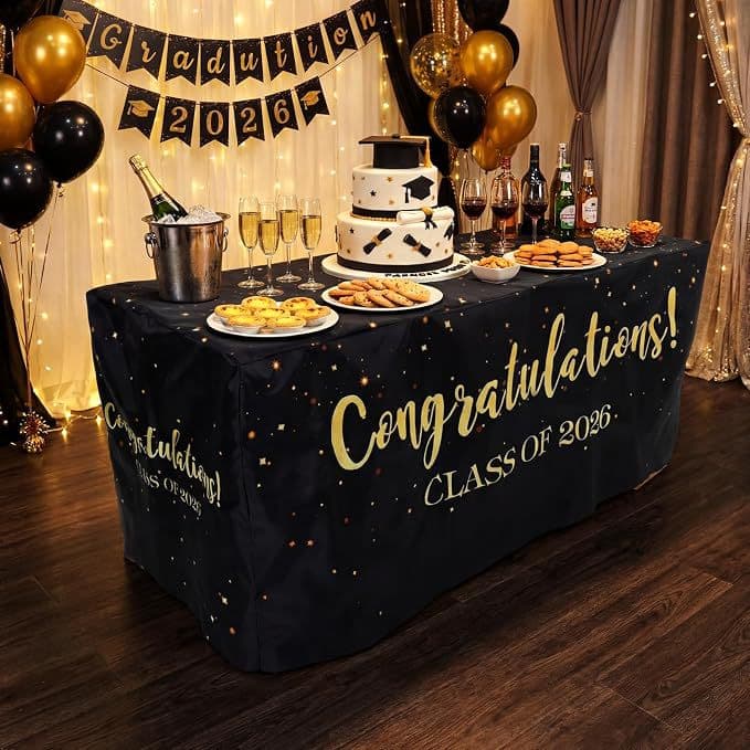 New Graduation Season Table Cover Graduate Theme Polyester Rectangular Table Cover Atmosphere Decoration Props Table Cover