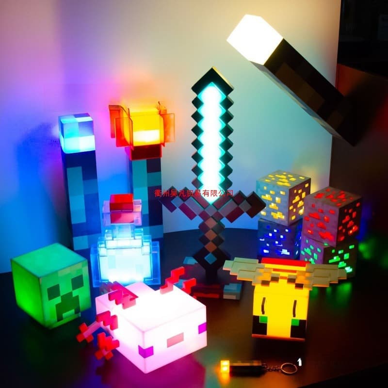 Minecraft Diamond Ore Lamp Color Changing Potion Torch Model Gift Night Light