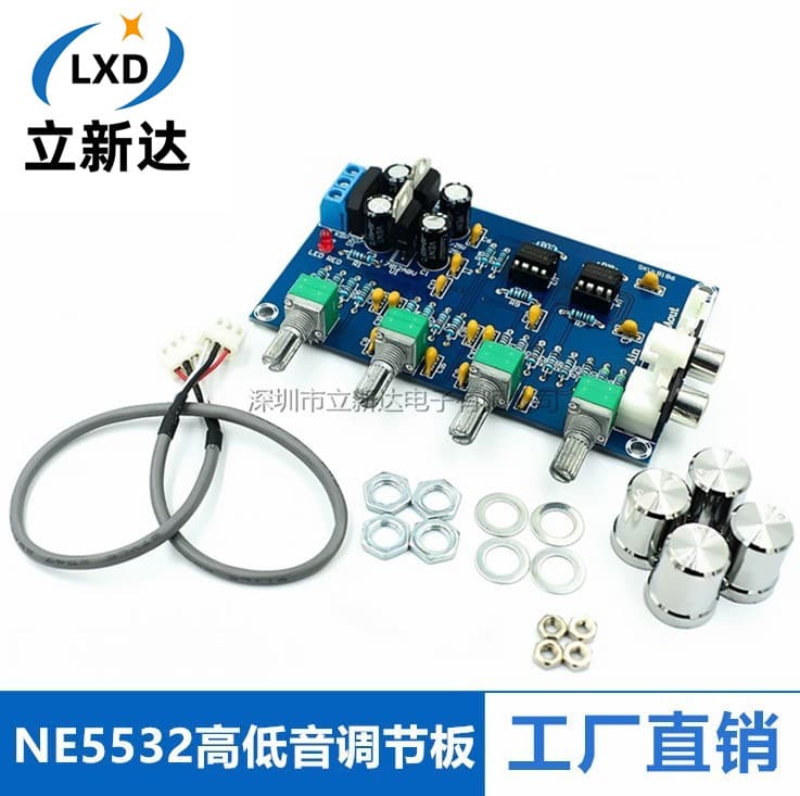 XH-M164 Amplifier Tone Control Preamp Board with NE5532 Amplification and Treble/Bass Adjustment