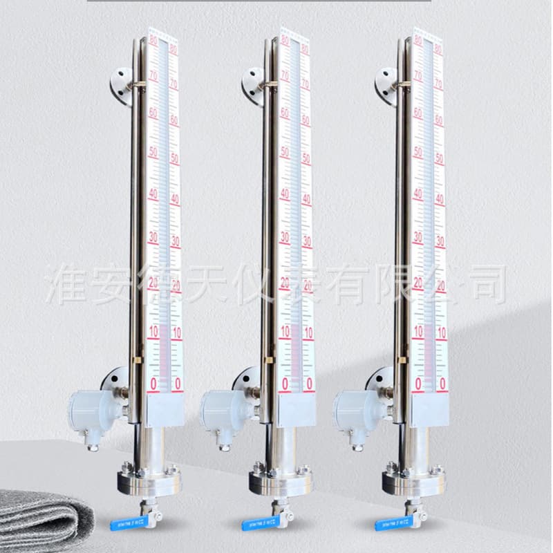 Magnetic Level Gauge with 4-20mA Remote Transmitter for Tank/Boller Liquid Level, Stainless Steel Construction
