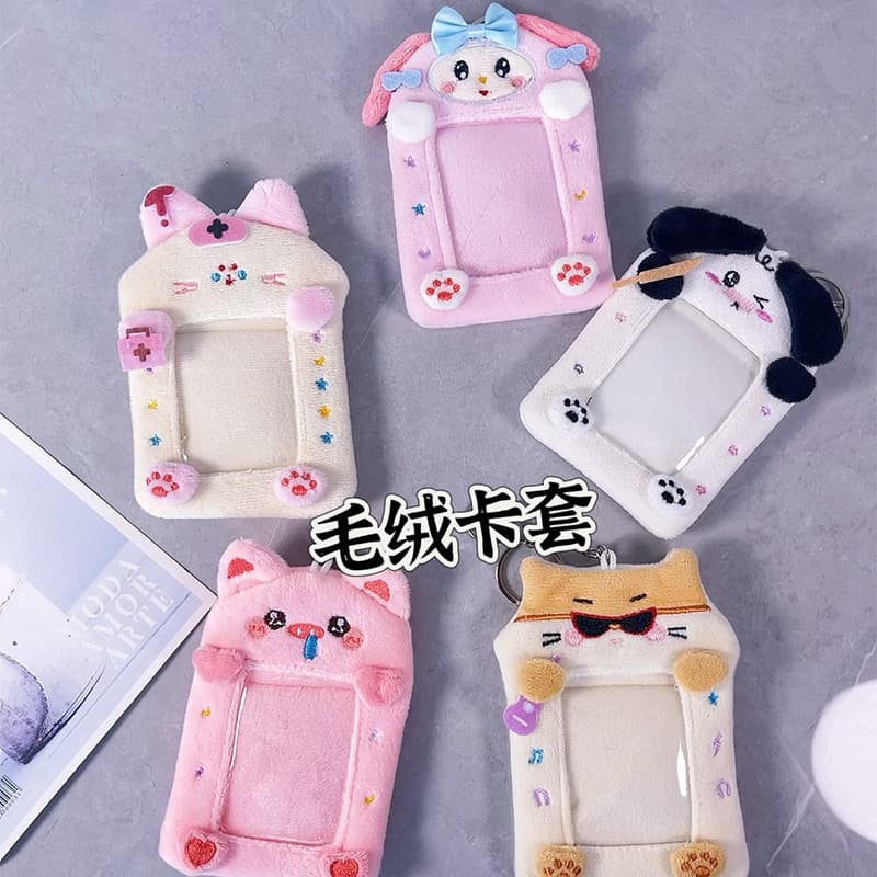Original Life Four-Cut Animal Series Plush Card Holder, Idol Photocard Bookmark, Photo Pendant, Photo Frame, Desktop Display