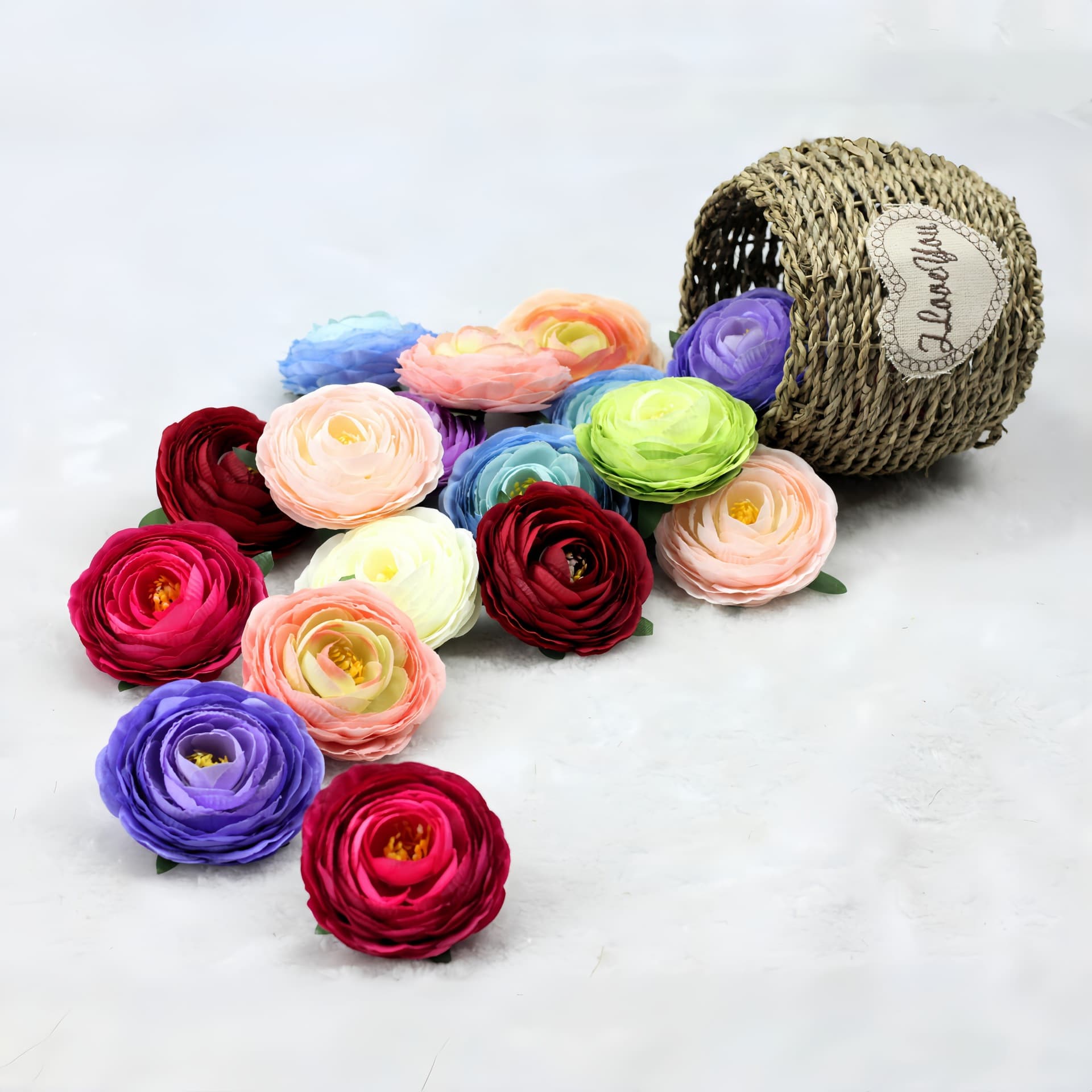 Simulated Dew Lotus Head Layered Wrapped Core Camellia Artificial Flower Candy Box Decoration Accessories DIY Wreath Bracelet Material Headwear