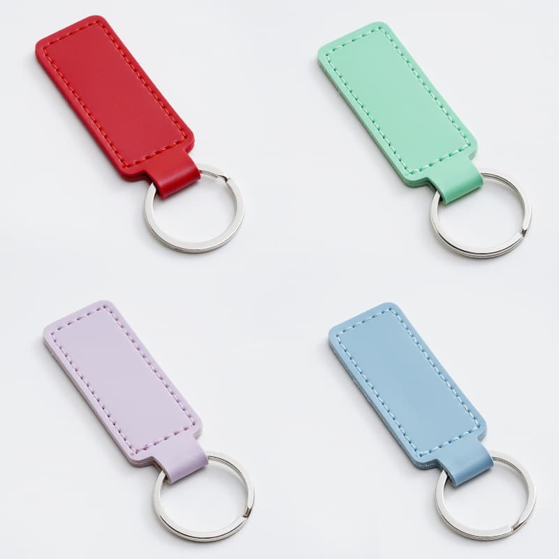 Creative PU Leather Keychain Simple Business Car Key Accessory Leather Key Chain DIY Key Ring Wholesale