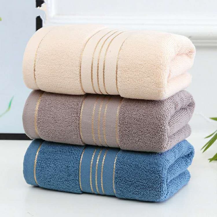 Gold Thread Broken-End All-Cotton Towel Factory Wholesale Daily-Use Pure Cotton Thick Soft Absorbent Face Towel Gift Embroidery Logo