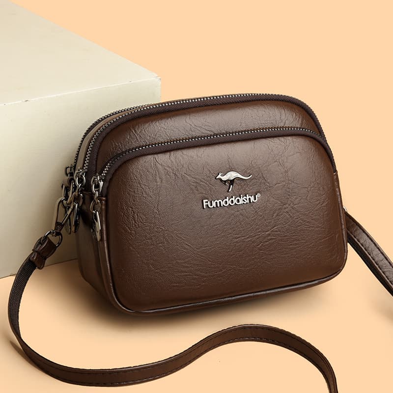 Cross-border Women's Bag 2026 New Casual Versatile Small Square Bag Large Capacity Soft Leather Shoulder Bag Multi-layer Crossbody Bag