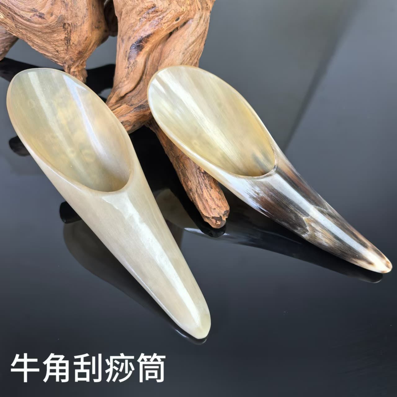 Natural Horn Gua Sha Cups, Tea Spoon Full Body Back Face Large Small Long Gua Sha Boards Massagers Wholesale