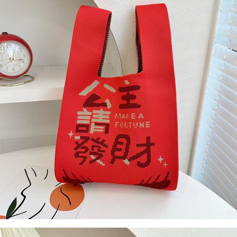 New Popular Woven Handbag, Japanese Korean Versatile Tote, Casual Women's Bag, 2024 Knitting Bag with Handle