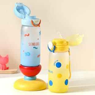 New High Appearance Childlike Fun Drinking Cup Drop-Resistant High-Temperature Resistant Portable Dual-Drink Mist Surface Body Water Cup