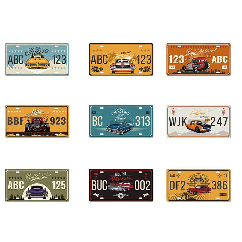 Wholesale Vintage Distressed License Plate Tin Sign, Internet Cafe Homestay Wall Decor Metal Hanging Ornament Drop Shipping