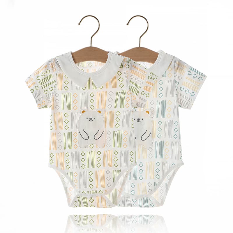 Baby Bodysuit Summer Cotton Boys' Onesie Full Moon One-Year-Old Newborn Clothes Triangle Bodysuit Crawling Suit