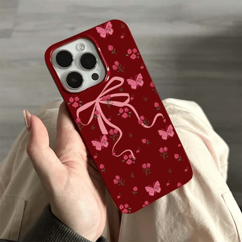 Bow Phone Case for iPhone 17/16, 15 Pro Max, Apple 13, Jelly 14, Cartoon 12, Cute 11x