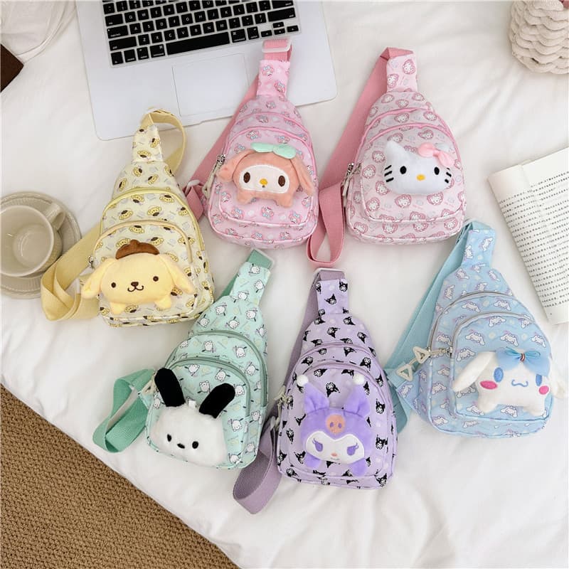 Korean-style Children's Chest Bag Cartoon Kindergarten Backpack for Boys and Girls Student Bag Cute Crossbody Single Shoulder Bag